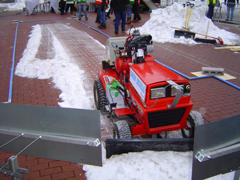 The Snow Devils autonomous snow plow in action