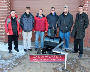Seven students and their Snow Devil 1012 plow will compete in the Fifth Annual Institute of Navigation (ION) Autonomous Snowplow Competition in Rice Park this weekend. 
