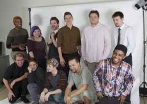 Second-year Design & Graphics Technology students pose for a photo in the College's photo studio. 