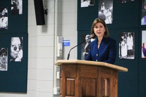 Attorney General Lori Swanson speaks at Dunwoody's Diversity Forum in celebration of Women's History Month. 