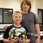 Photo of students with robot