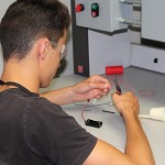 Photo of students wiring