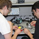 Photo of students wiring