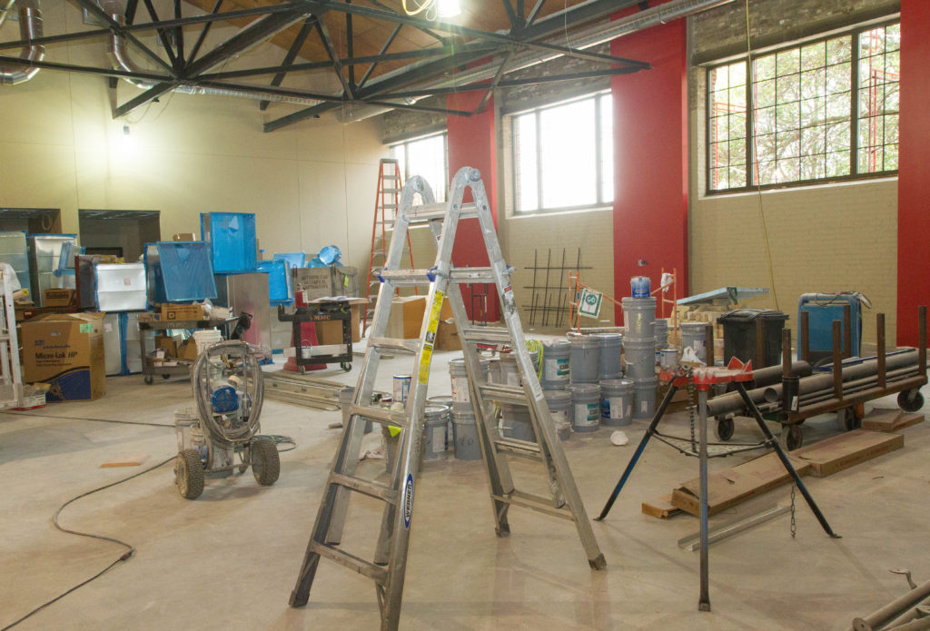 Image of the Learning Commons under construction.