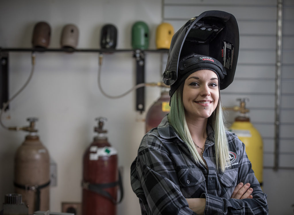 Alex Mars, a 2015 alumna of the Dunwoody College of Technology Welding program.