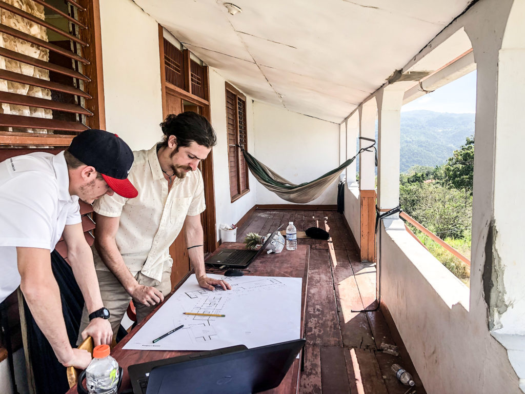Kyle Huberty works on a project in Jamaica. 