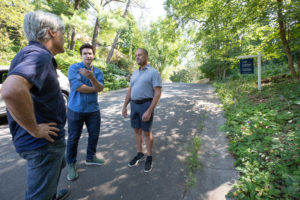 Kerrik Wessel, Austin Rastall and Todd Shipman meet at the South Tyrol Hills neighborhood lot. 