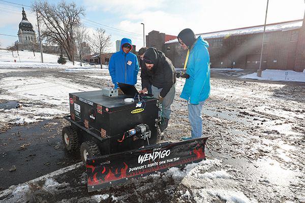 Members of Team Wendigo practice for the competition.