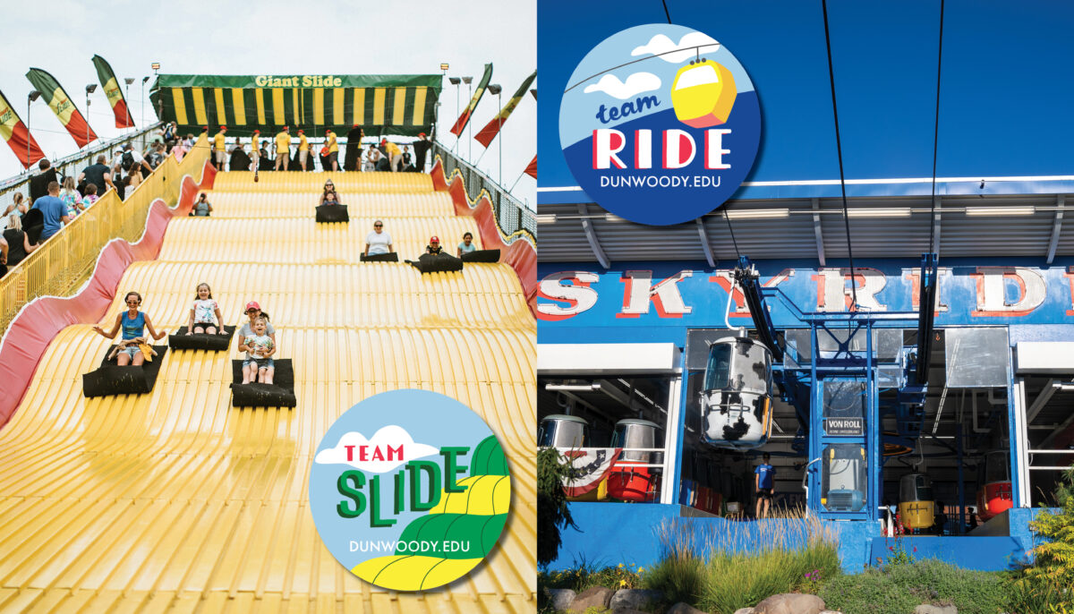 Image of the Giant Slide and the Skyride at the Minnesota State Fair.