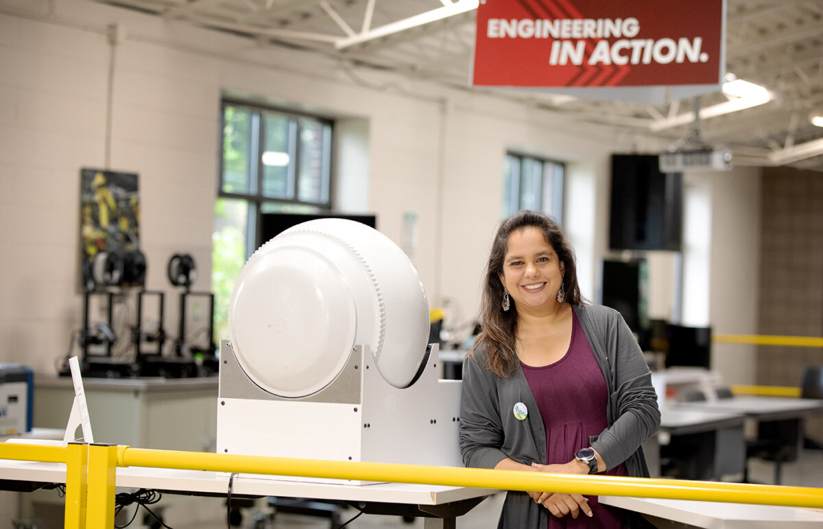 School of Engineering Academic Director Noureen Sajid in Dunwoody's Center for Engineering Excellence.