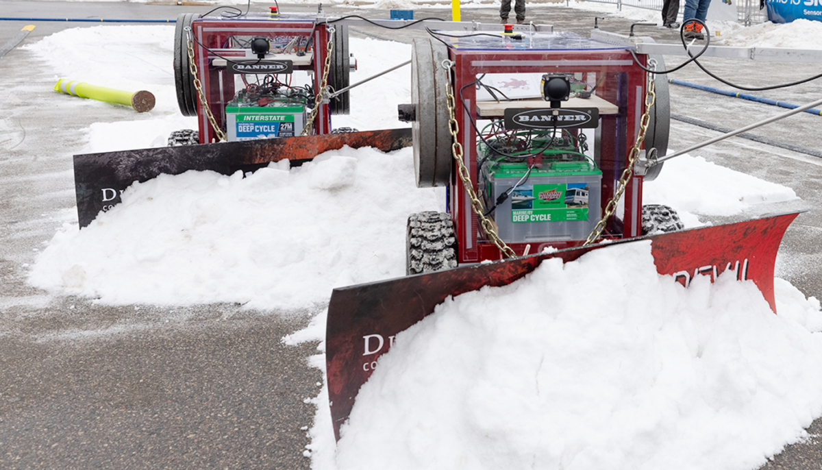 Dunwoody teams compete in the annual Autonomous Snowplow competition.