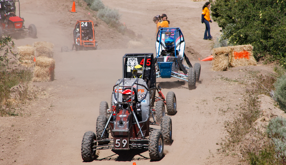 Baja off-road vehicle on the track in California