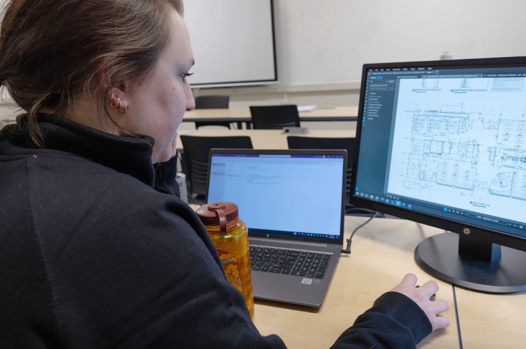 Student at a computer screen
