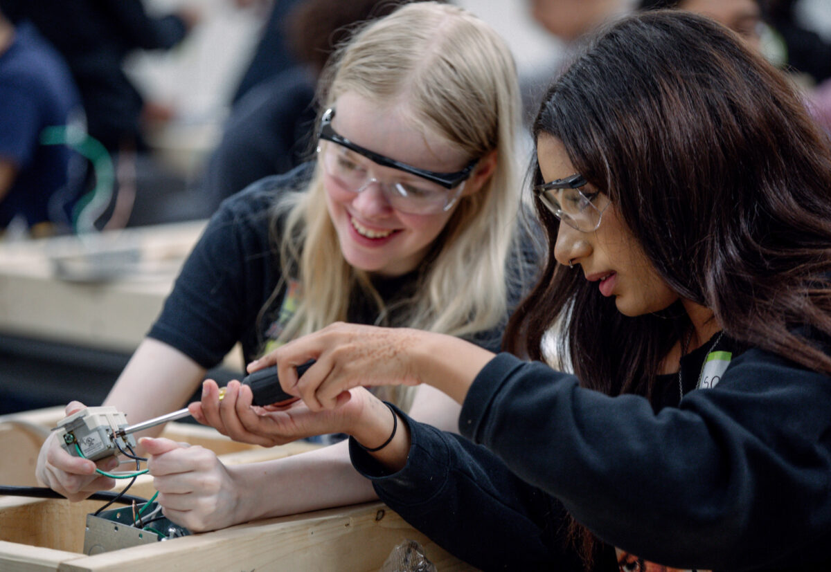 Pathways to Careers Summer Experience students learn about electrical construction.