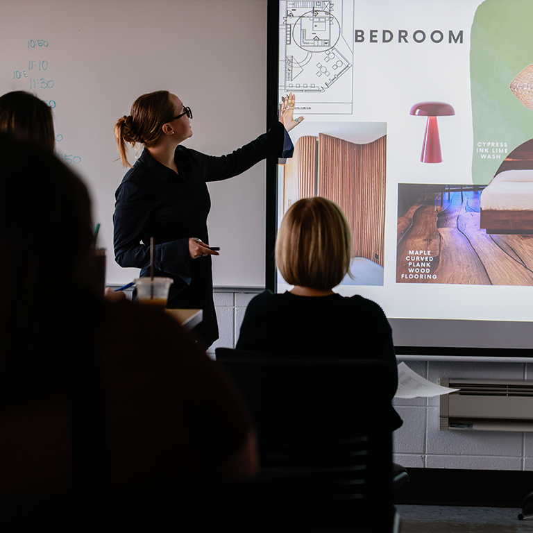 Interior Design majors learn to present their designs.