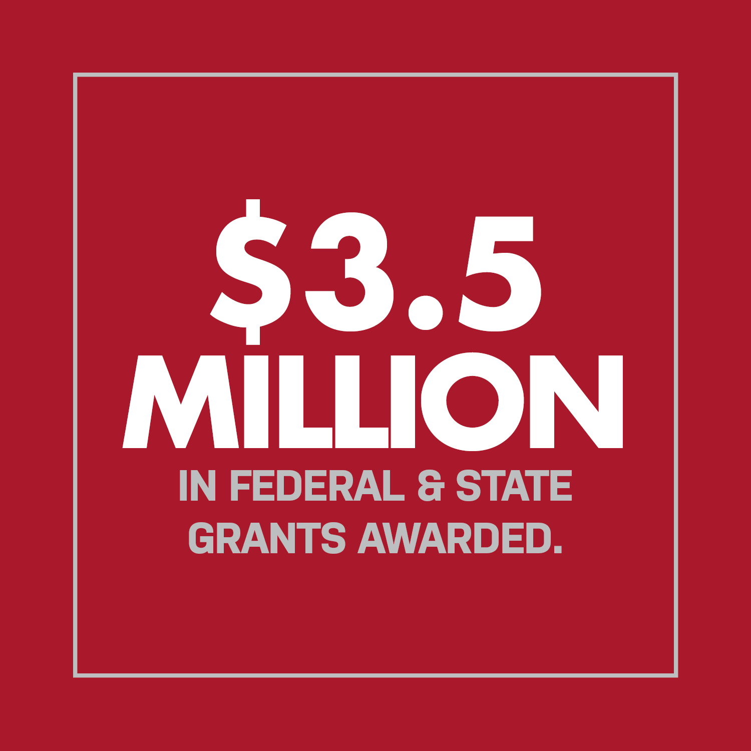 $3.5 Million in Federal & State Grants Awarded.