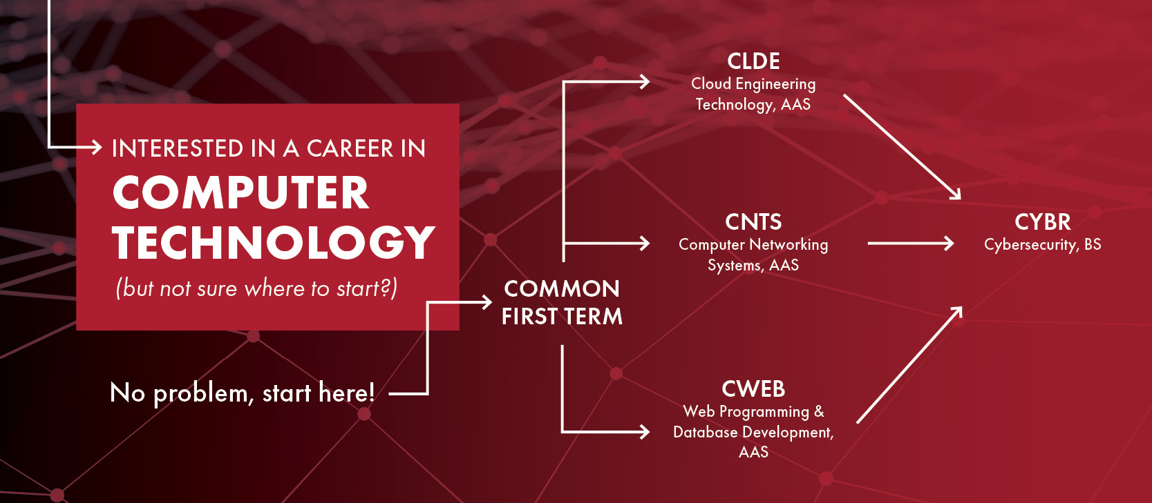 Computer Technology degree path infographic