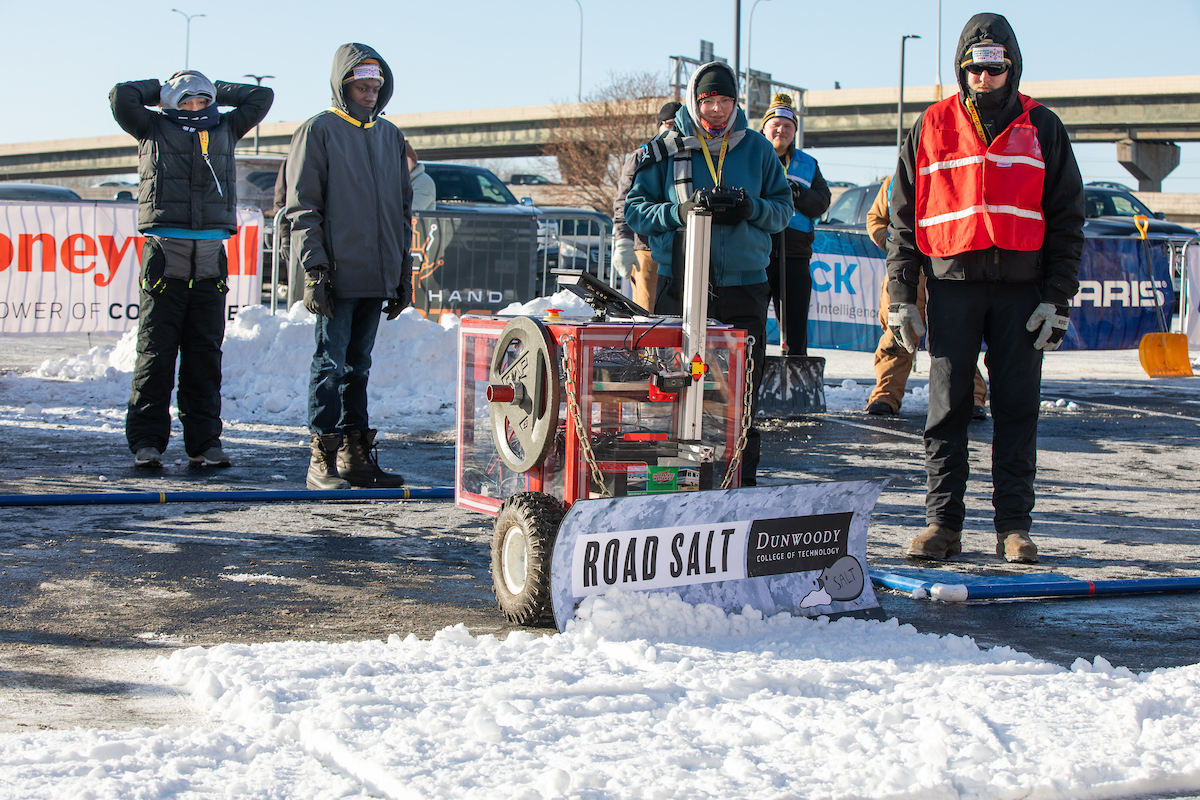 Dunwoody teams compete at the annual Autonomous Snowplow Competition.