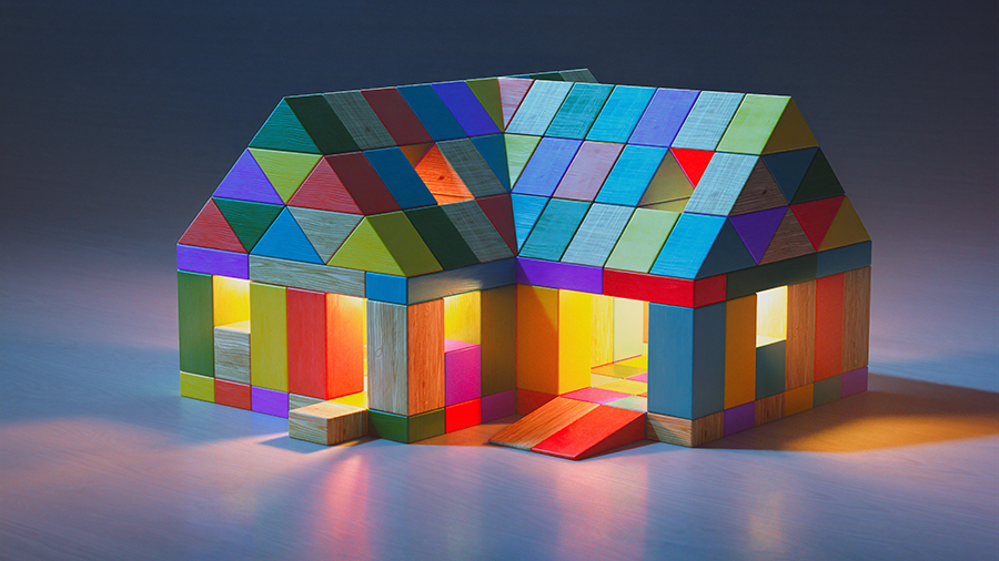 A set of blocks for building structures