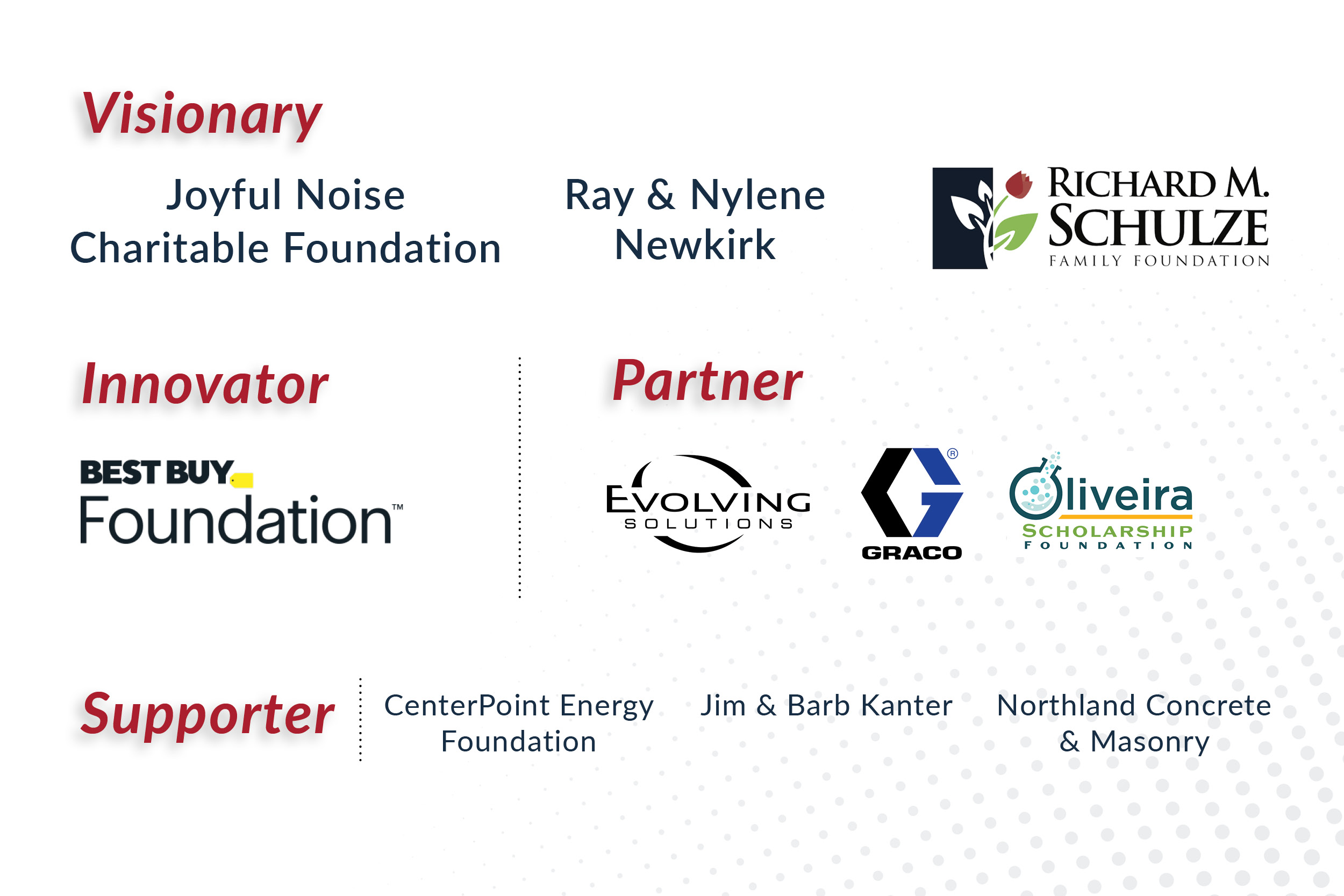 Graphic depicting the logos and names of Dunwoody Immersive partners. 